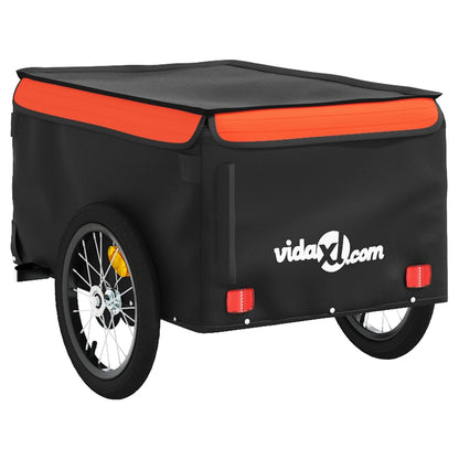 Fietstrailer 45 kg ijzer zwart en oranje