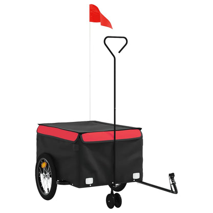 Fietstrailer 45 kg ijzer zwart en rood