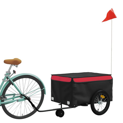 Fietstrailer 45 kg ijzer zwart en rood