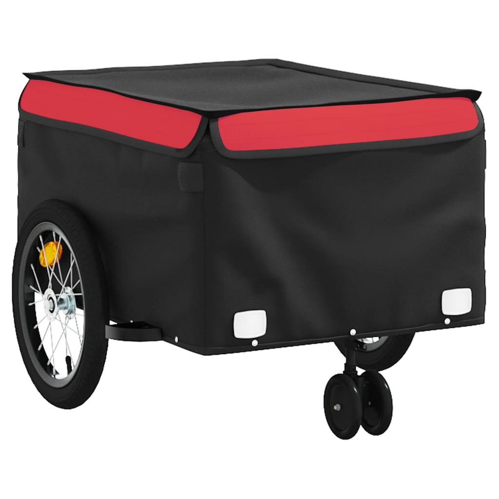 Fietstrailer 45 kg ijzer zwart en rood