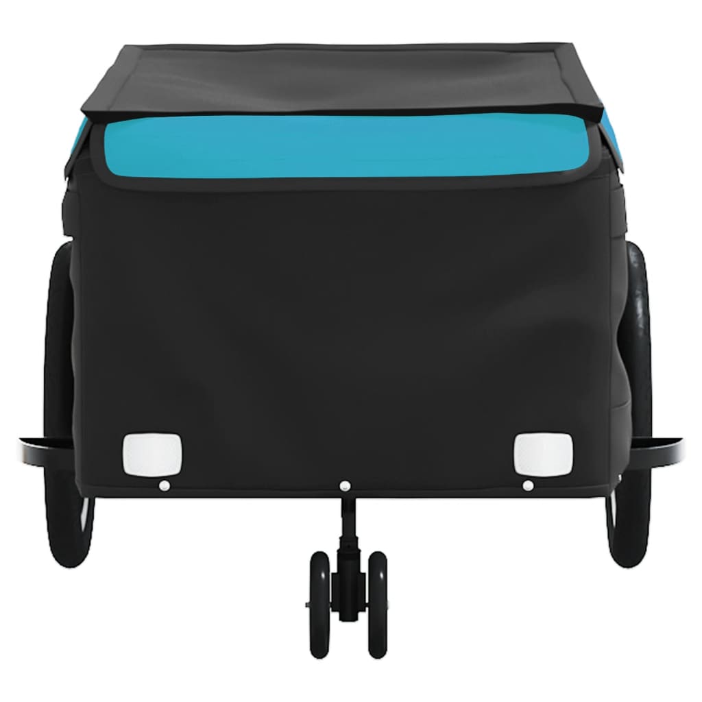 Fietstrailer 45 kg ijzer zwart en blauw