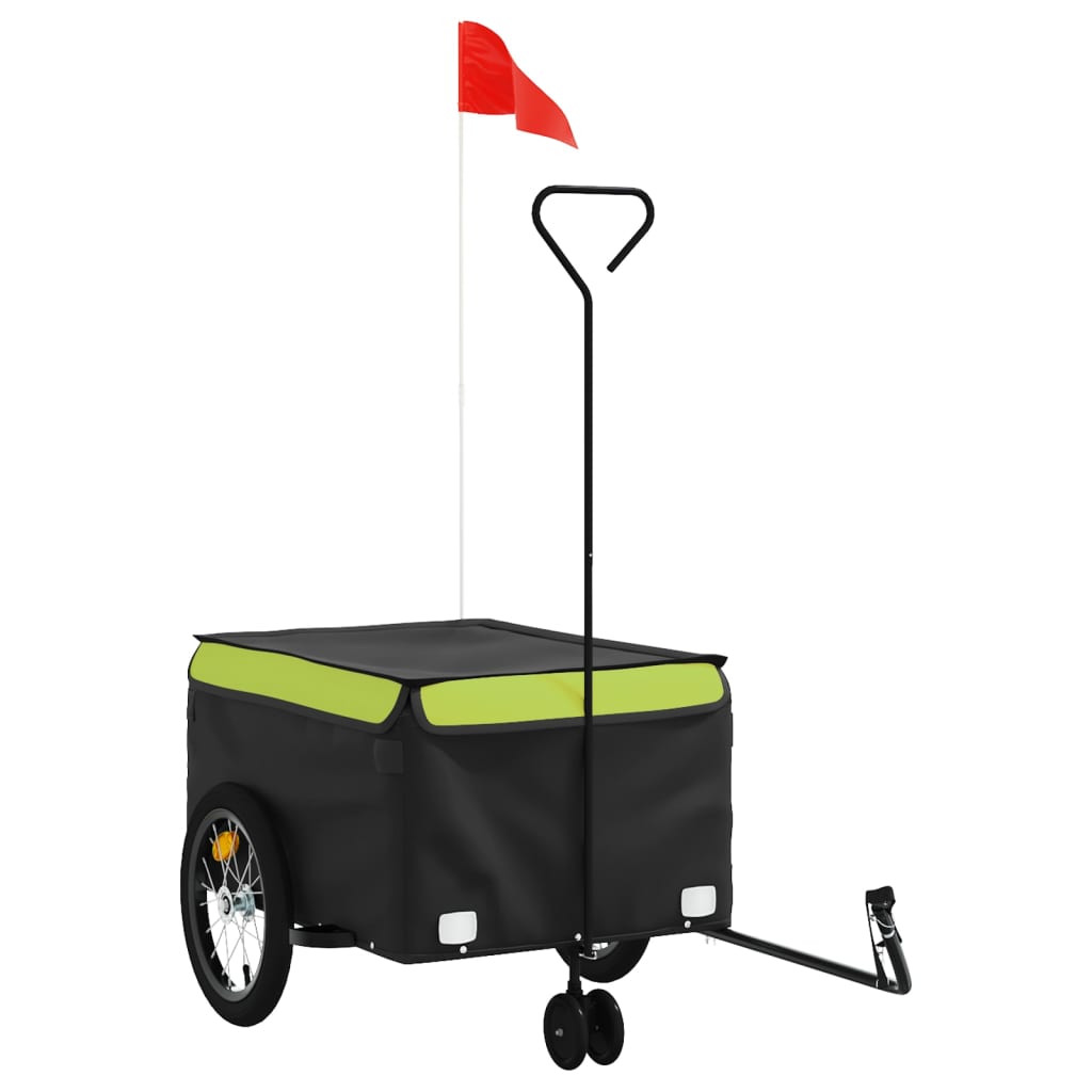 Fietstrailer 45 kg ijzer zwart en groen