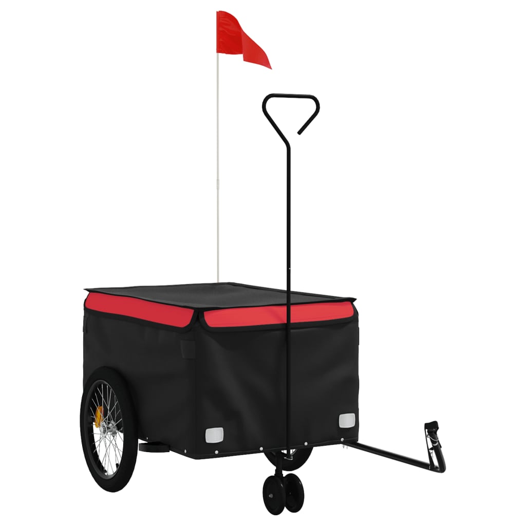 Fietstrailer 45 kg ijzer zwart en rood