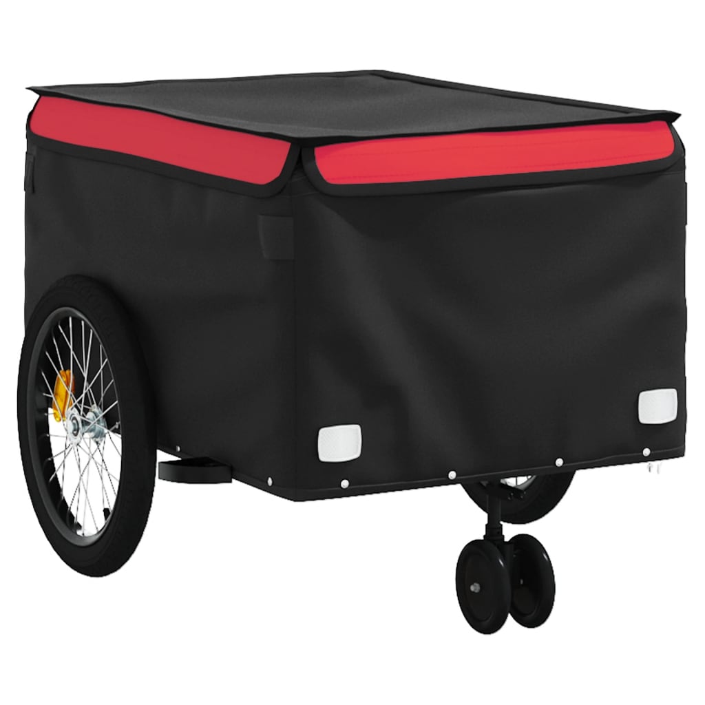 Fietstrailer 45 kg ijzer zwart en rood