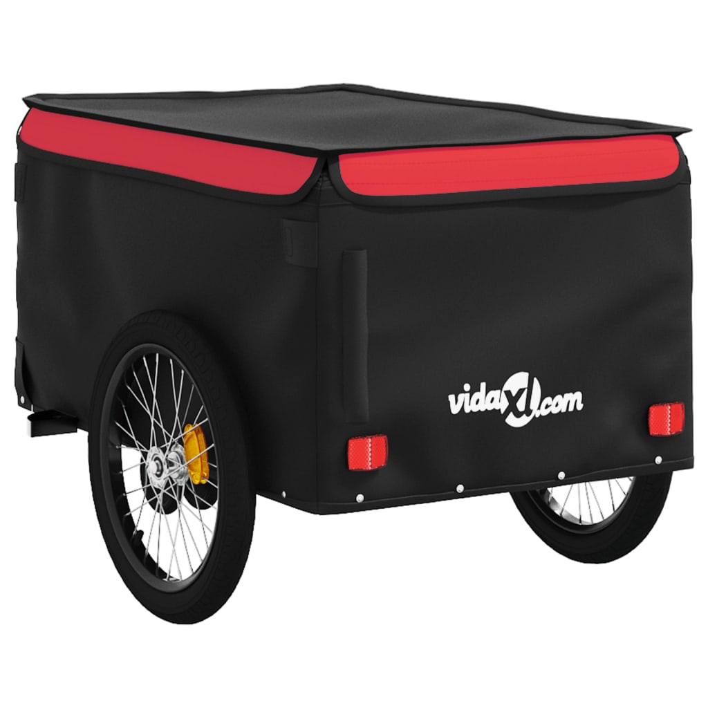 Fietstrailer 45 kg ijzer zwart en rood