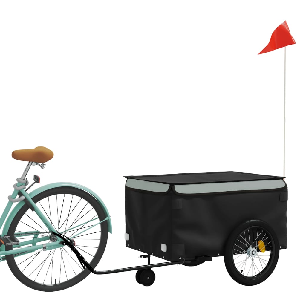 Fietstrailer 45 kg ijzer zwart en grijs