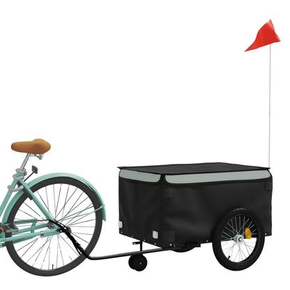 Fietstrailer 45 kg ijzer zwart en grijs