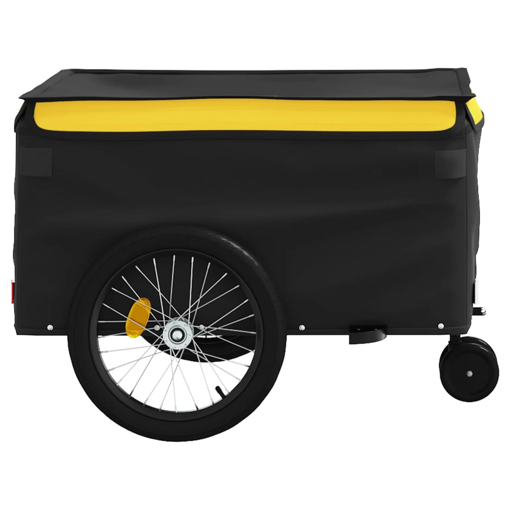 Fietstrailer 45 kg ijzer zwart en geel