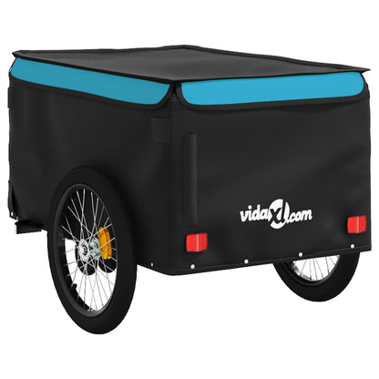 Fietstrailer 45 kg ijzer zwart en blauw