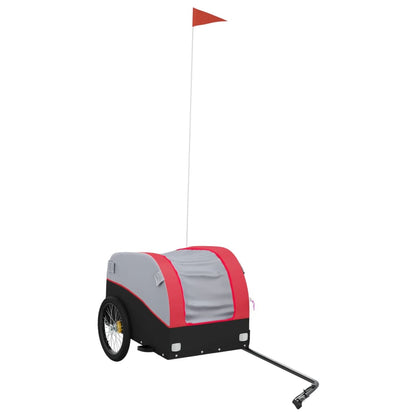 Fietstrailer 30 kg ijzer zwart en rood