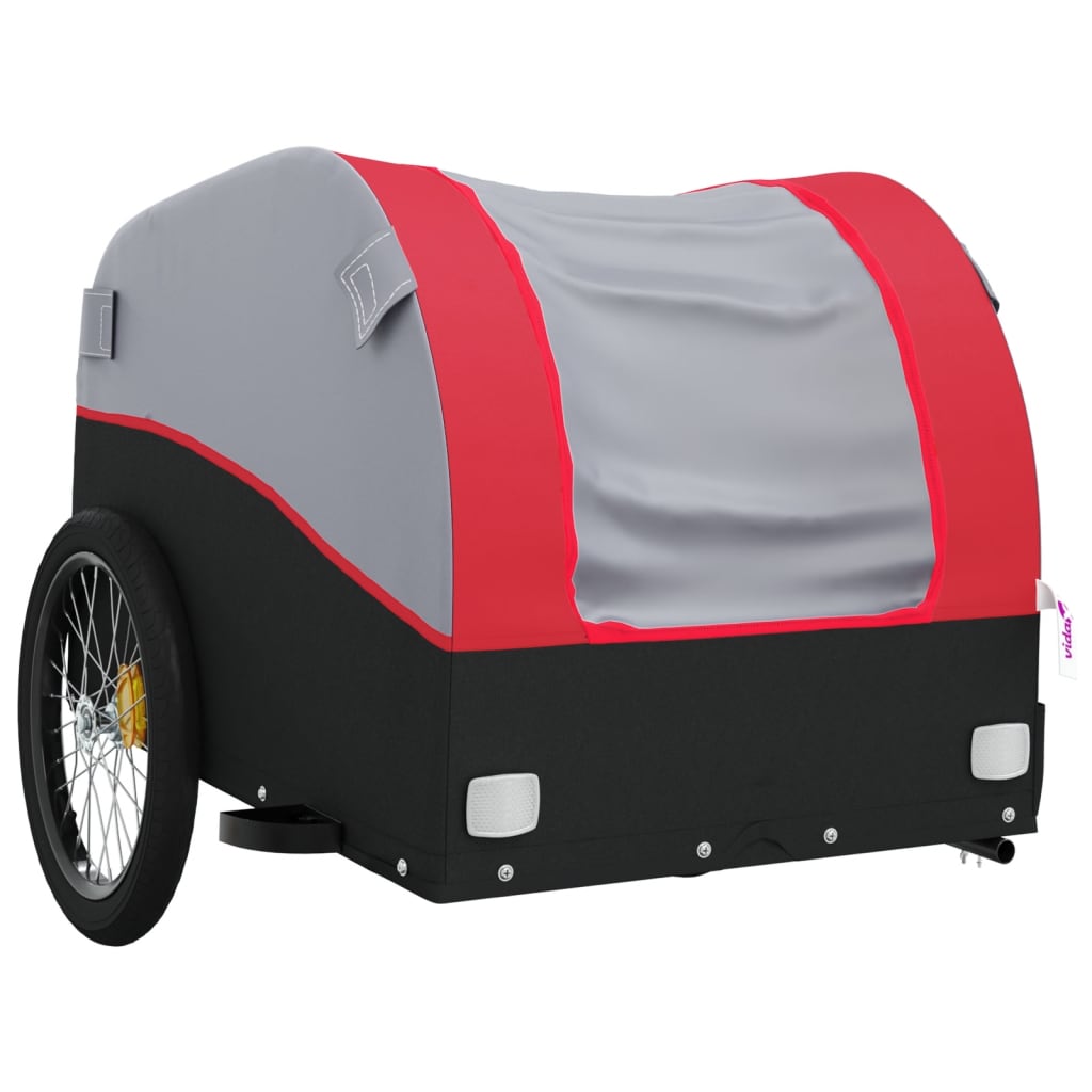 Fietstrailer 30 kg ijzer zwart en rood