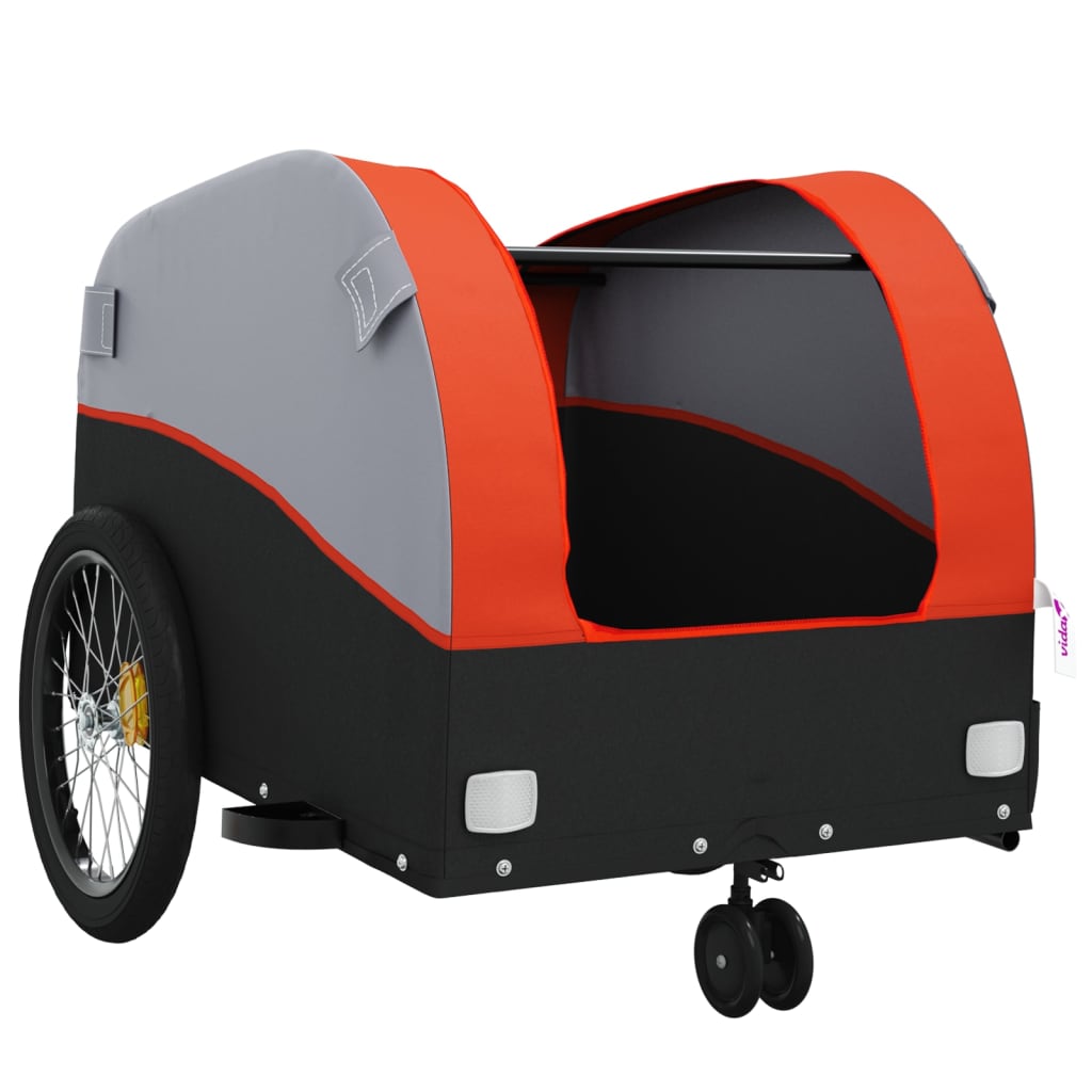 Fietstrailer 30 kg ijzer zwart en oranje