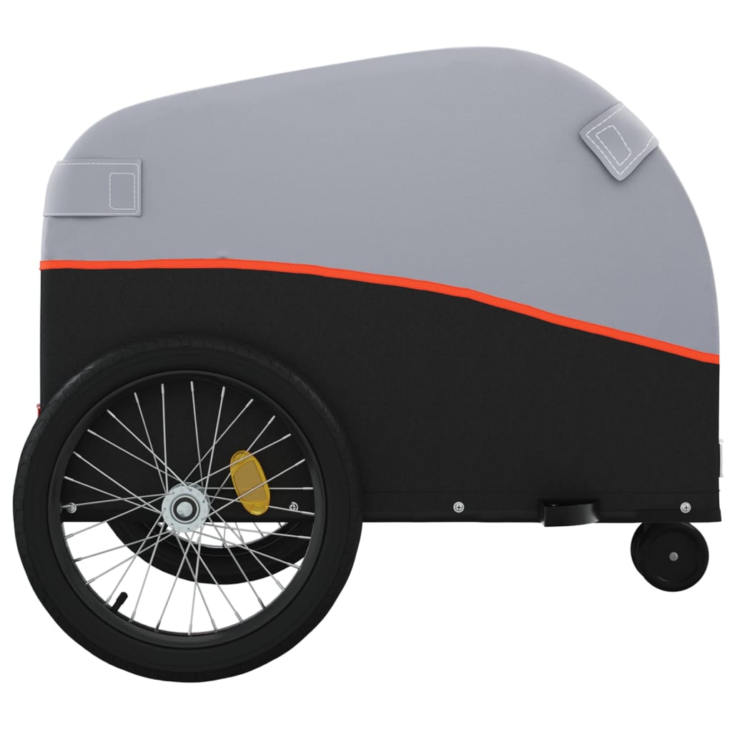 Fietstrailer 30 kg ijzer zwart en oranje