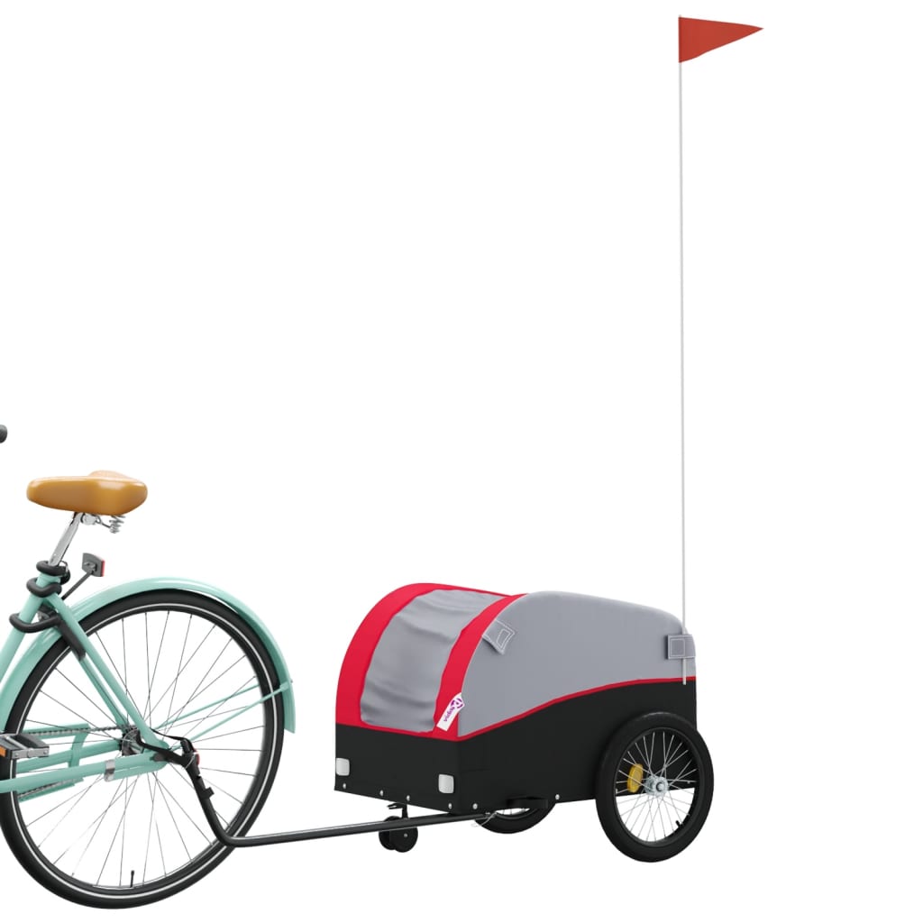 Fietstrailer 30 kg ijzer zwart en rood