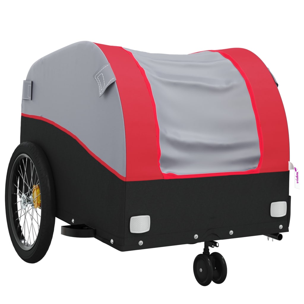 Fietstrailer 30 kg ijzer zwart en rood