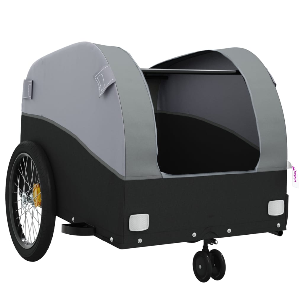 Fietstrailer 30 kg ijzer zwart en grijs