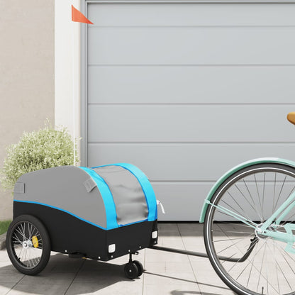 Fietstrailer 30 kg ijzer zwart en blauw