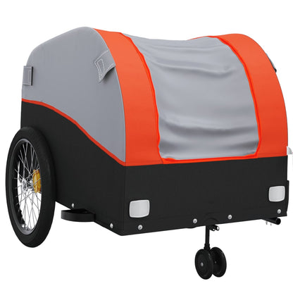 Fietstrailer 45 kg ijzer zwart en oranje