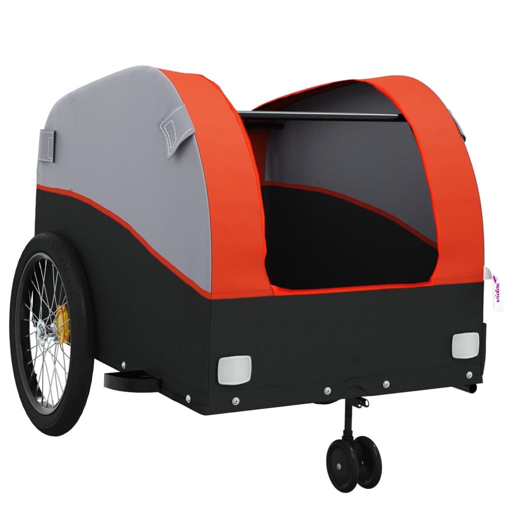 Fietstrailer 45 kg ijzer zwart en oranje