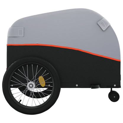 Fietstrailer 45 kg ijzer zwart en oranje