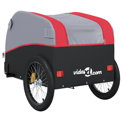 Fietstrailer 45 kg ijzer zwart en rood