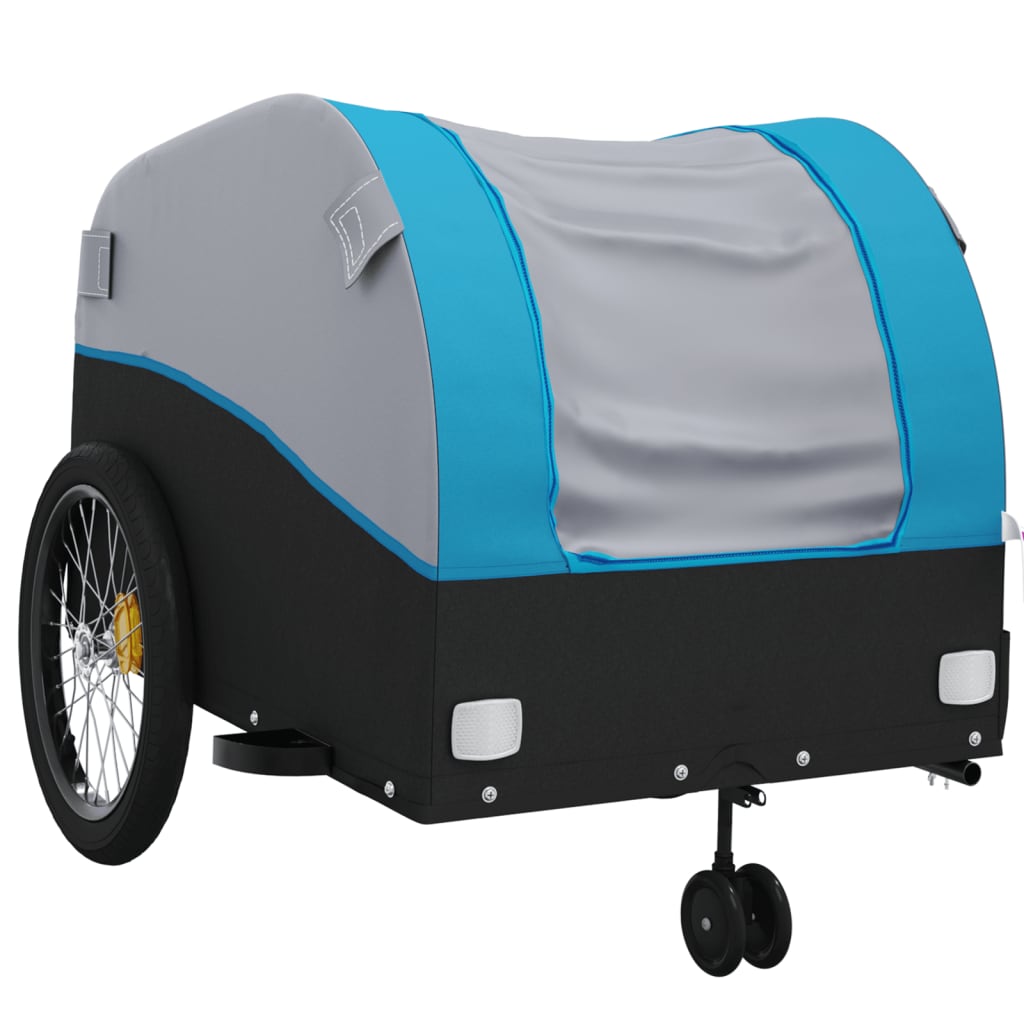 Fietstrailer 45 kg ijzer zwart en blauw