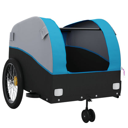 Fietstrailer 45 kg ijzer zwart en blauw