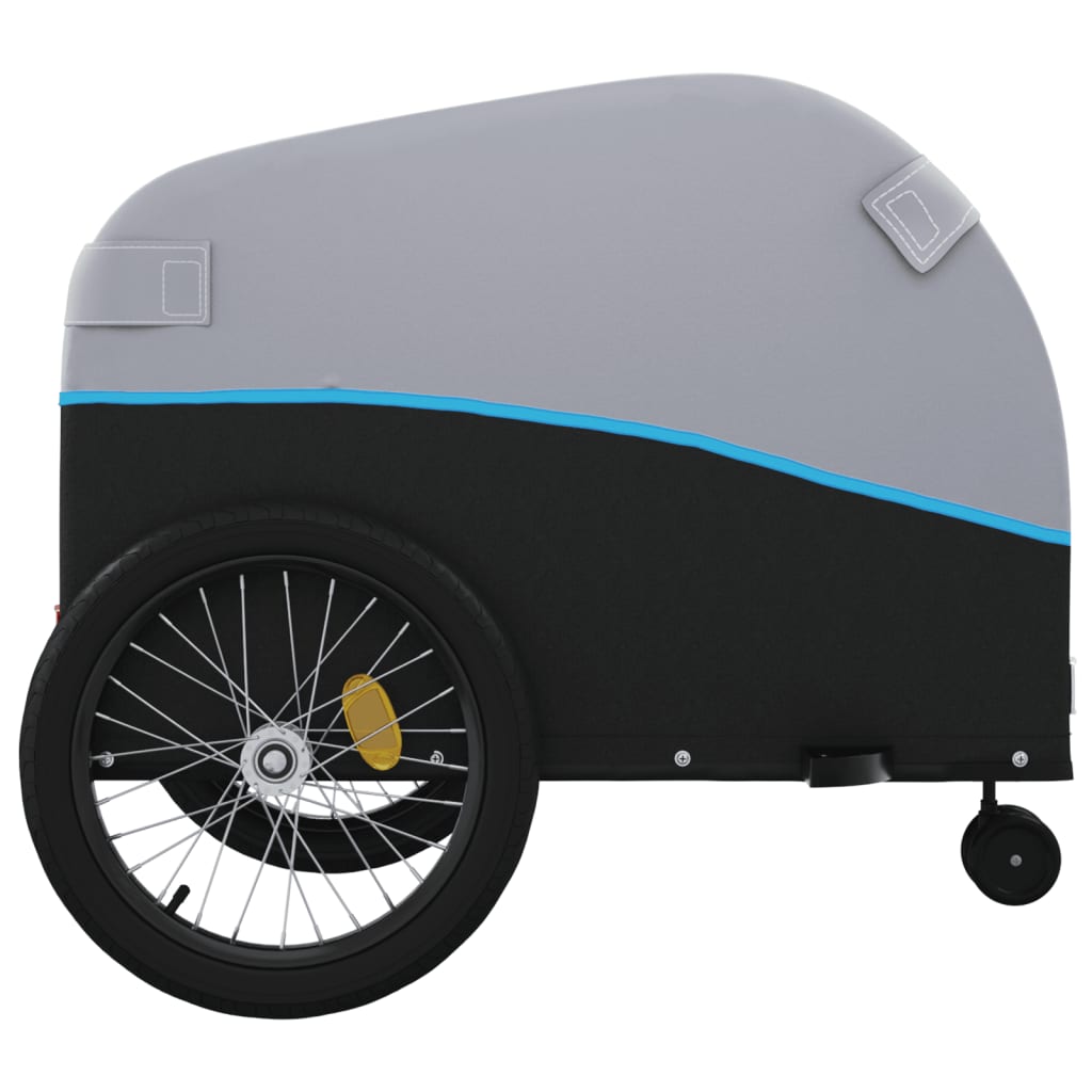 Fietstrailer 45 kg ijzer zwart en blauw