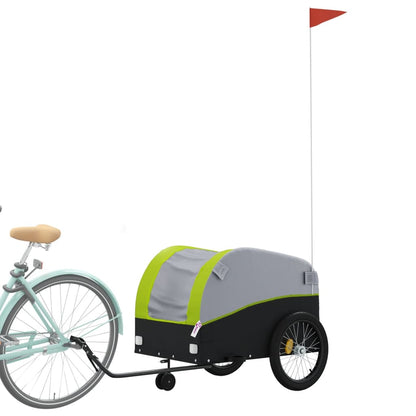 Fietstrailer 45 kg ijzer zwart en groen