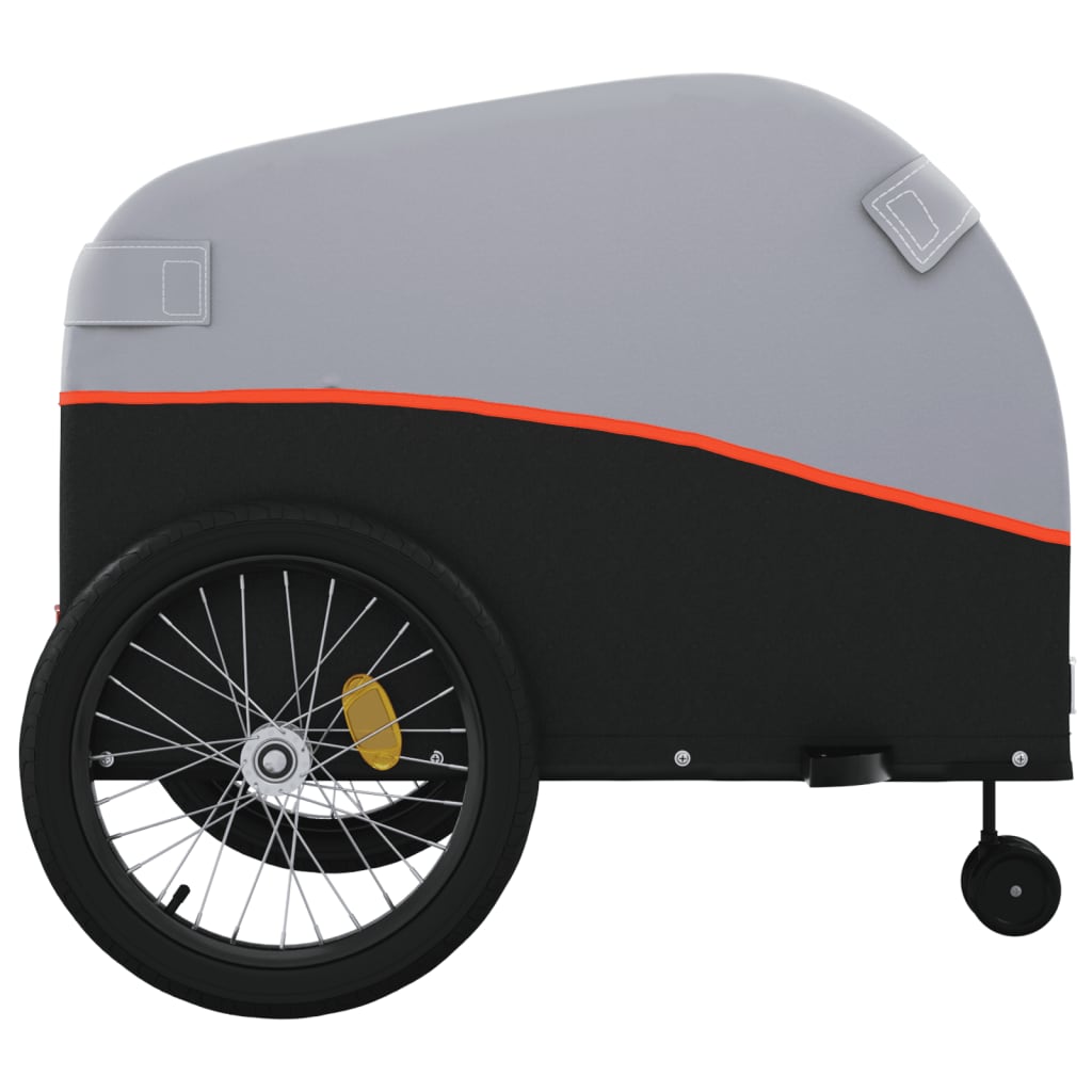 Fietstrailer 45 kg ijzer zwart en oranje