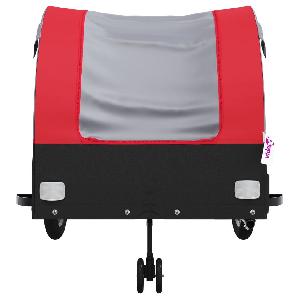 Fietstrailer 45 kg ijzer zwart en rood