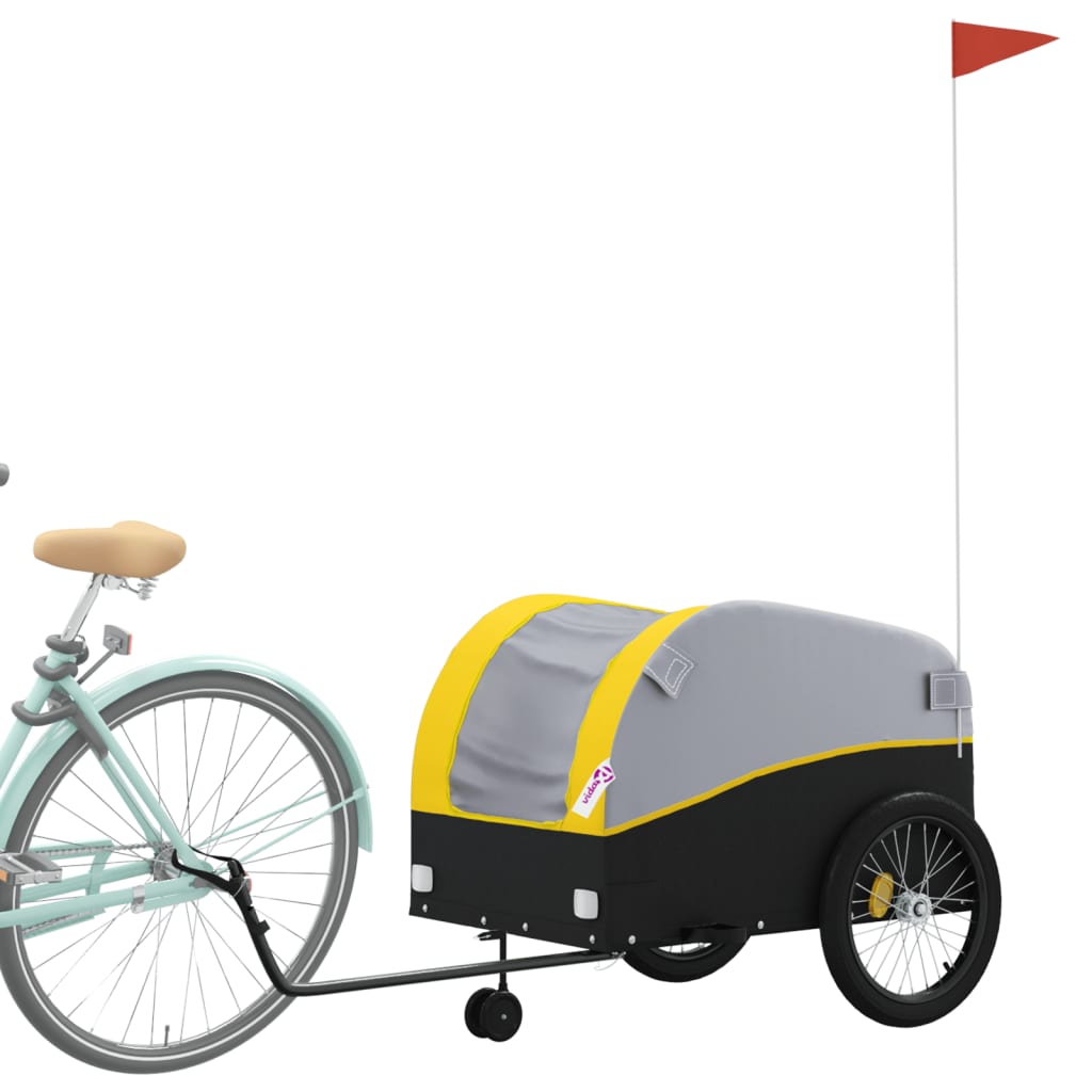 Fietstrailer 45 kg ijzer zwart en geel