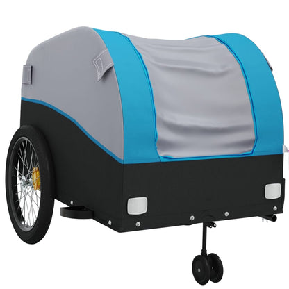 Fietstrailer 45 kg ijzer zwart en blauw