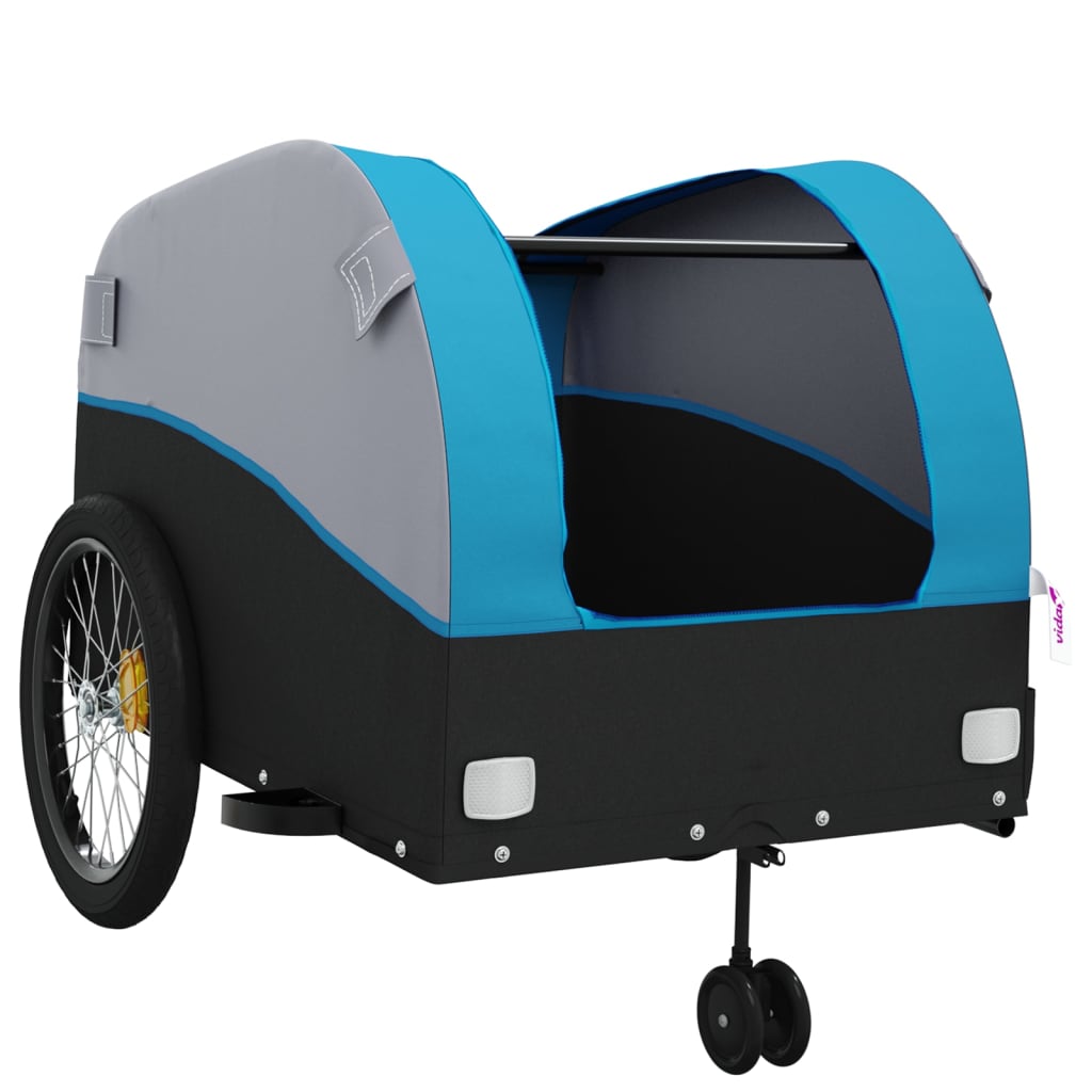 Fietstrailer 45 kg ijzer zwart en blauw