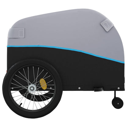 Fietstrailer 45 kg ijzer zwart en blauw