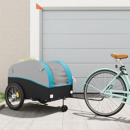 Fietstrailer 45 kg ijzer zwart en blauw