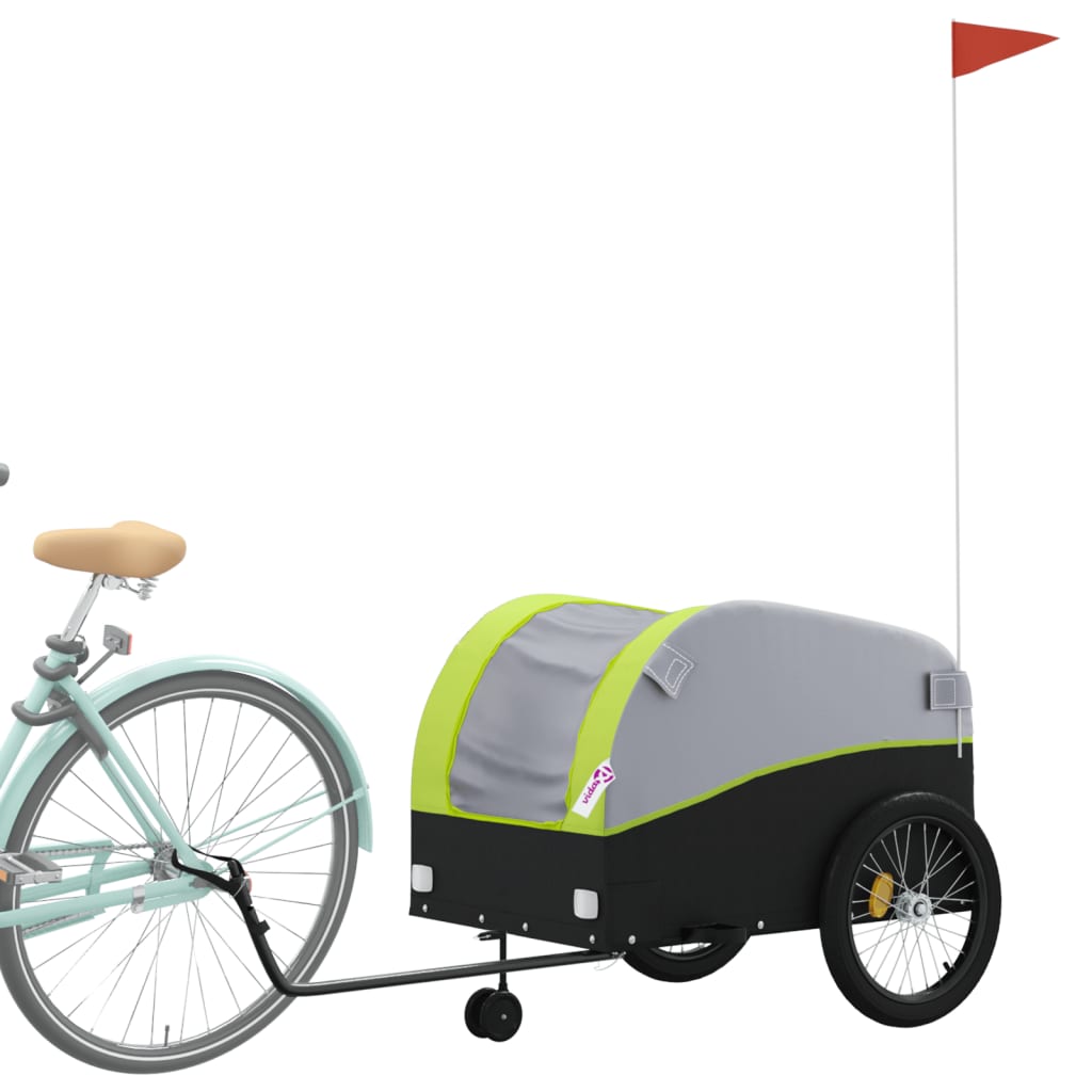 Fietstrailer 45 kg ijzer zwart en groen