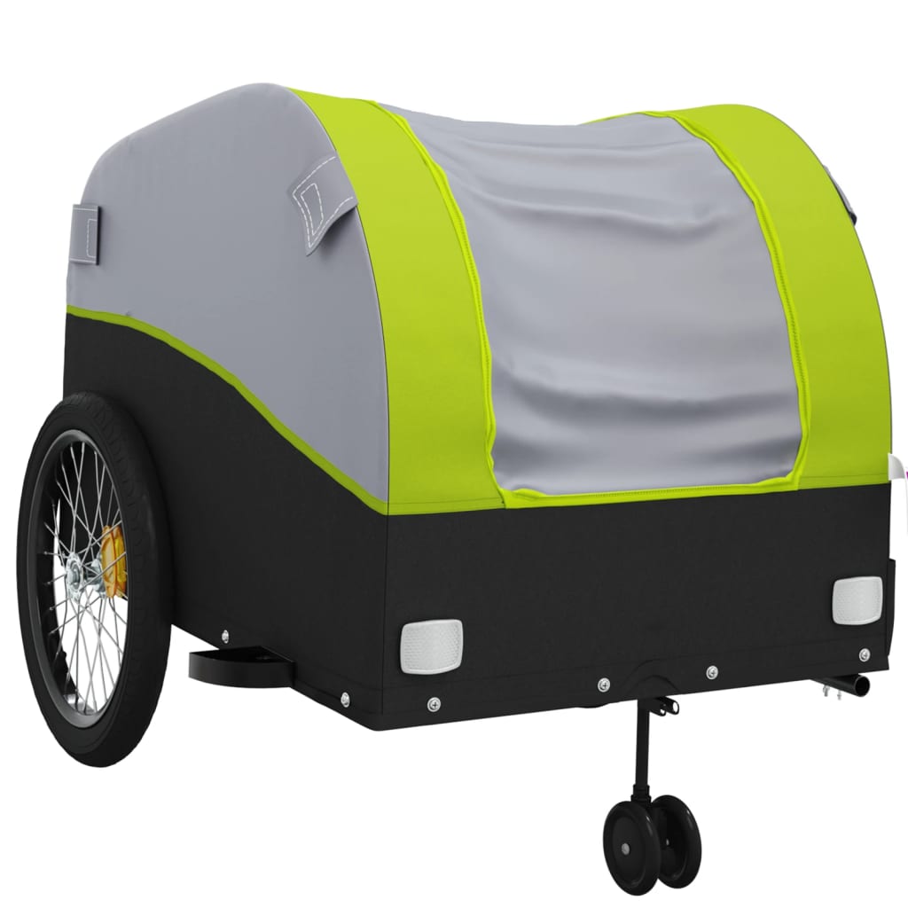 Fietstrailer 45 kg ijzer zwart en groen