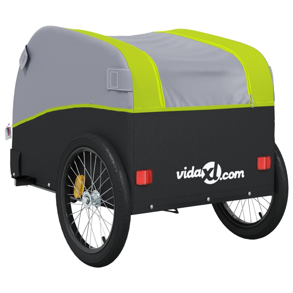 Fietstrailer 45 kg ijzer zwart en groen