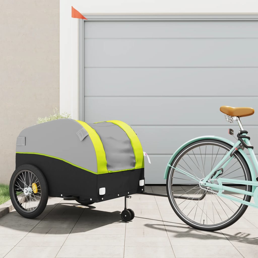 Fietstrailer 45 kg ijzer zwart en groen