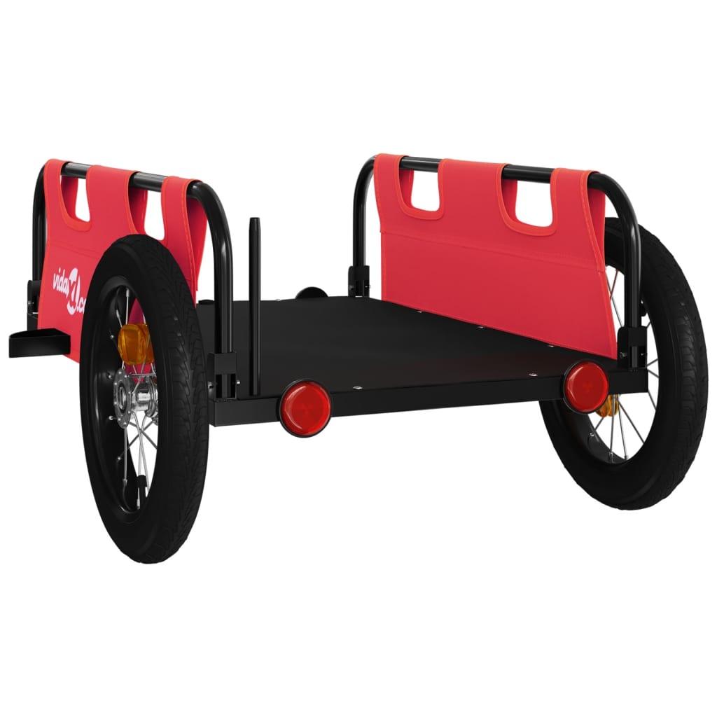 Fietstrailer oxford stof en ijzer rood