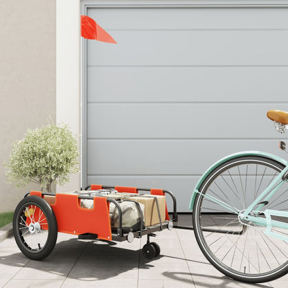 Fietstrailer oxford stof en ijzer oranje