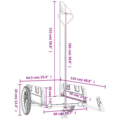 Fietstrailer oxford stof en ijzer geel