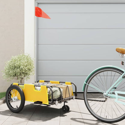 Fietstrailer oxford stof en ijzer geel