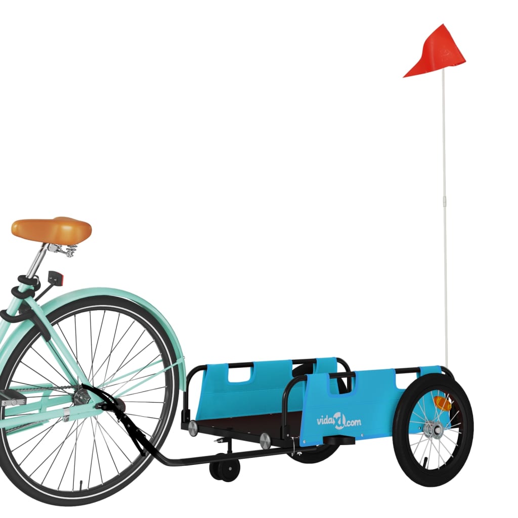 Fietstrailer oxford stof en ijzer blauw