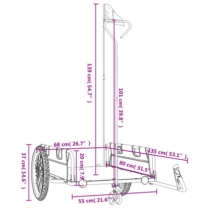 Fietstrailer oxford stof en ijzer zwart