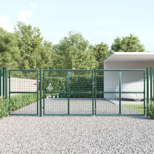 Tuinpoort 400x175 cm gaas en gegalvaniseerd staal groen