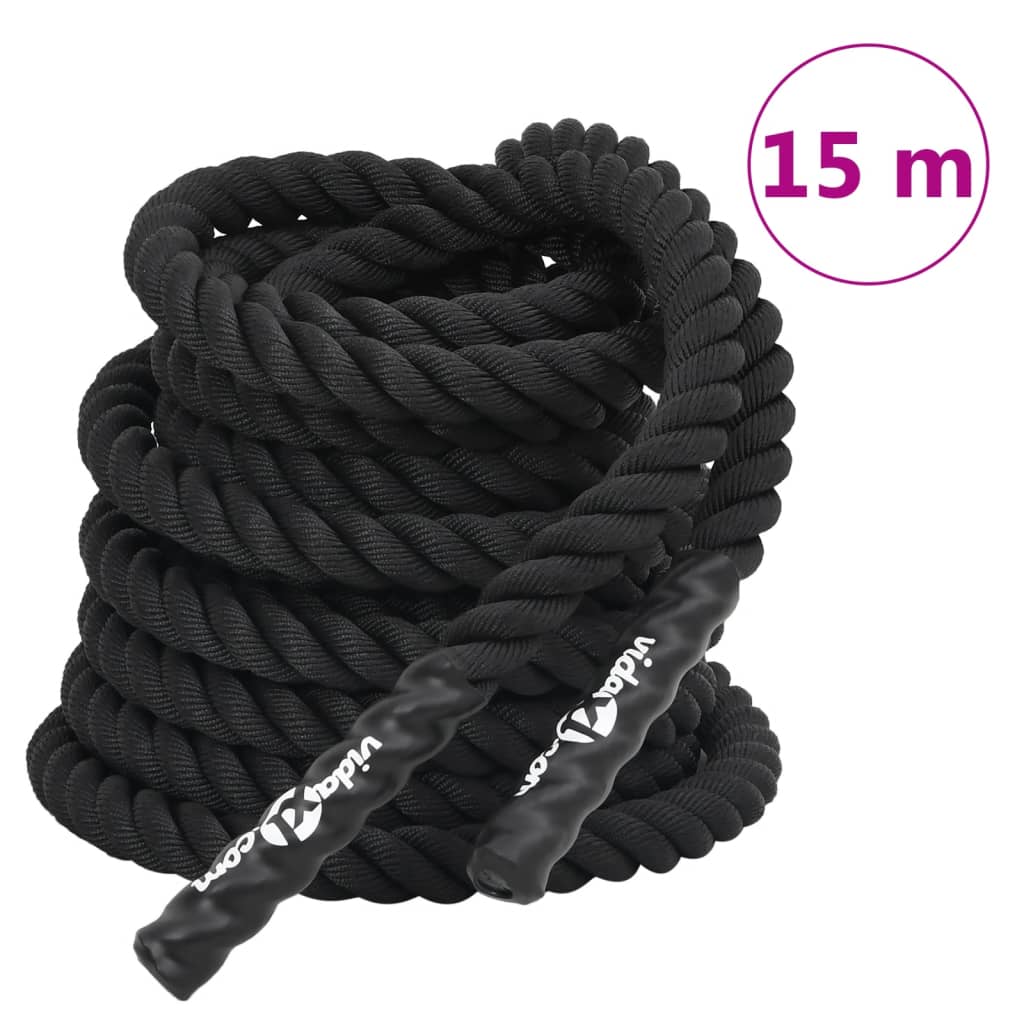 Battle rope 15 m 11 kg polyester zwart