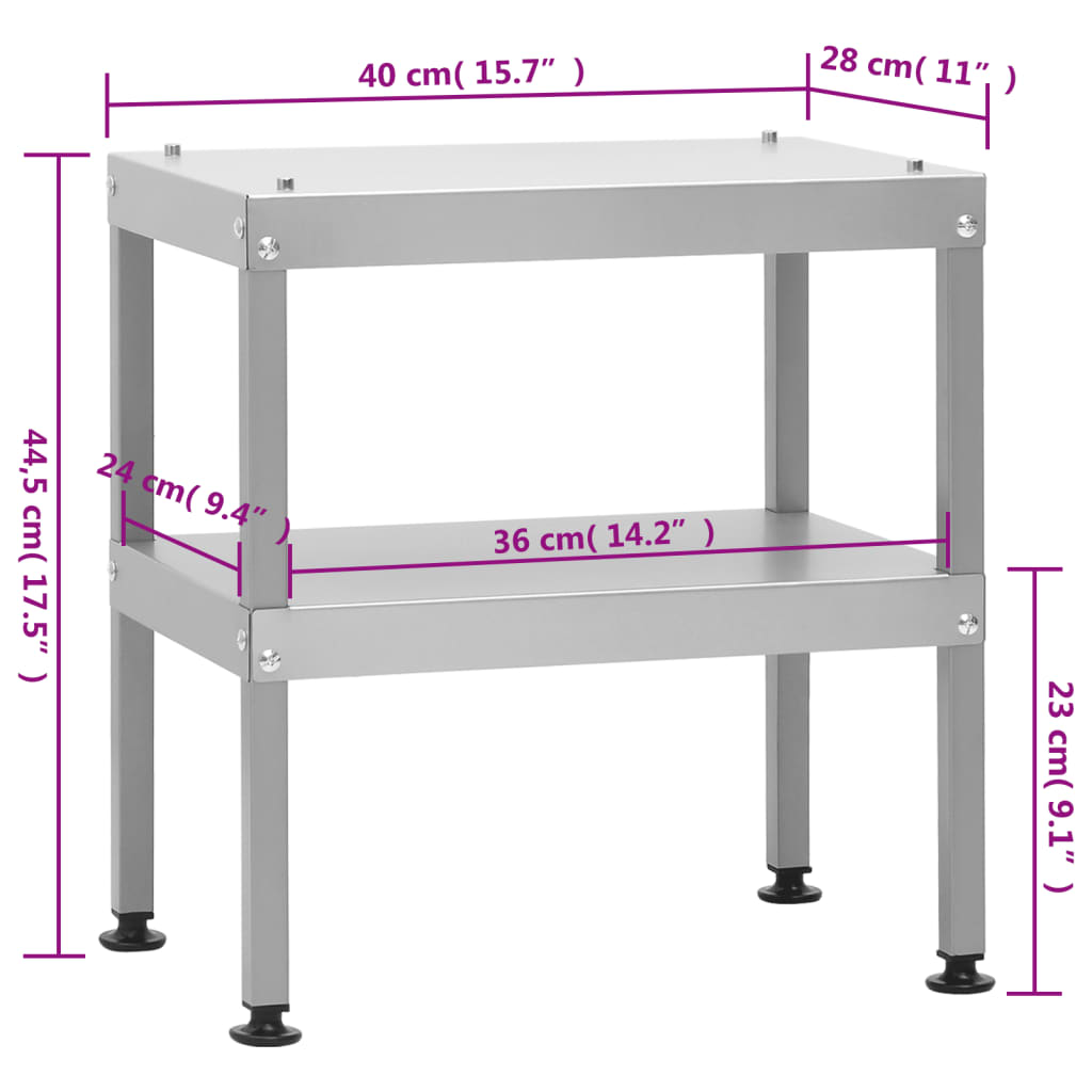 Tafel voor rookoven 40x28x44,5 cm gegalvaniseerd staal