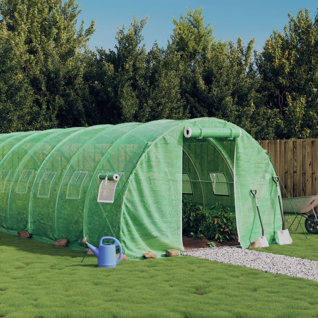 Tuinkas met stalen frame 66 m² 22x3x2 m groen